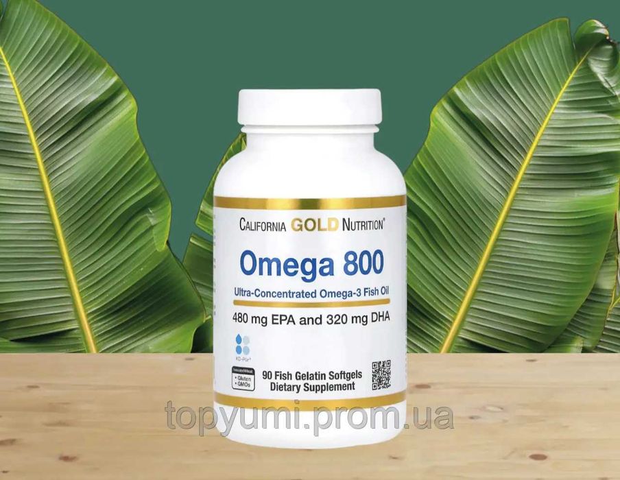California Gold Nutrition, омега-800, риб’ячий жир, 1000 мг, 90 капсул