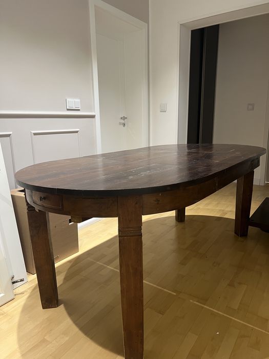 Owalny stół dębowy lite drewno!!