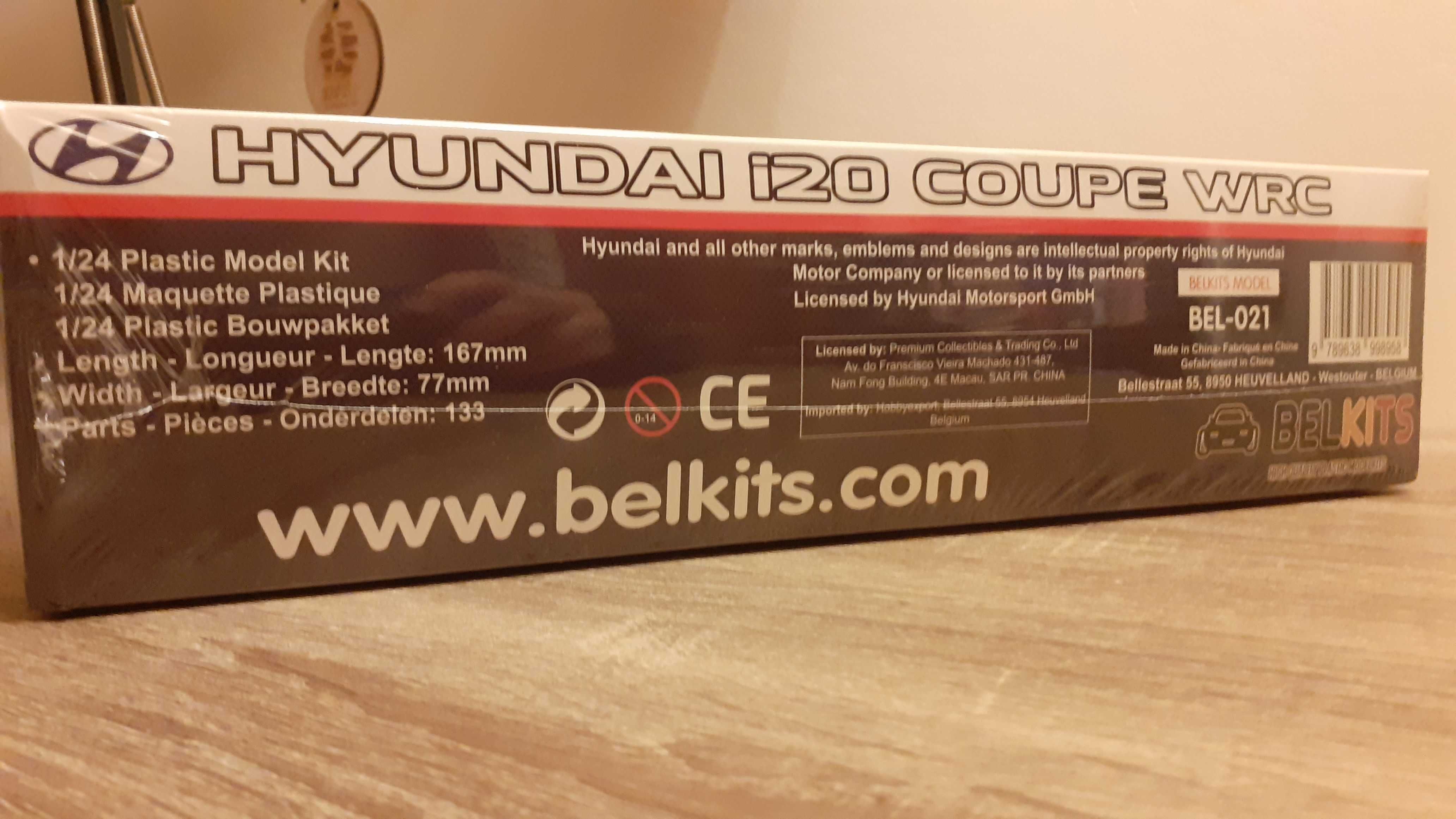 Hyundai i20 Coupe WRC, Belkits BEL-021, model do sklejania 1:24