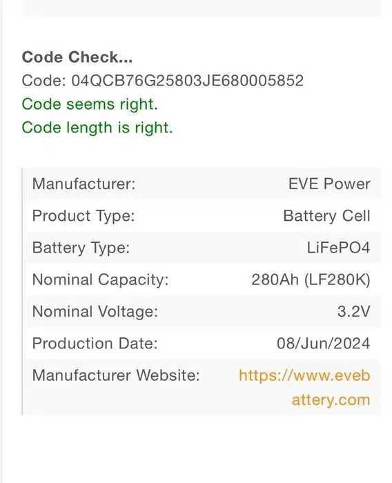 Акумулятор Lifepo4 4,363кВт 12v, A+10000 циклов / 24в / 48в - 280ач
