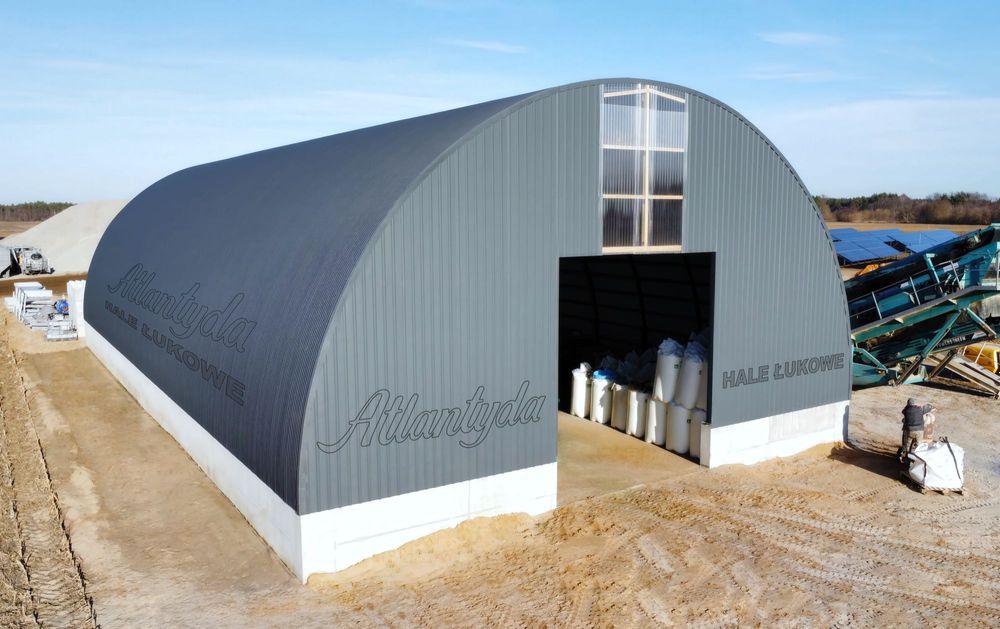 Hala Łukowa Stalowa rolnicza przęsło wiata konstrukcja 15 x 30 x 7,5 m