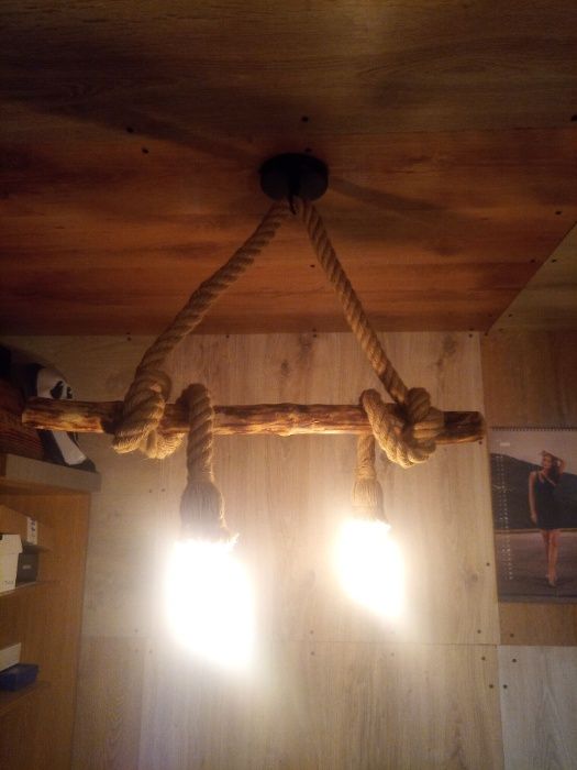 Lampa wisząca sznur, retro, vintage+2xEDISON ST- zestaw okazja!