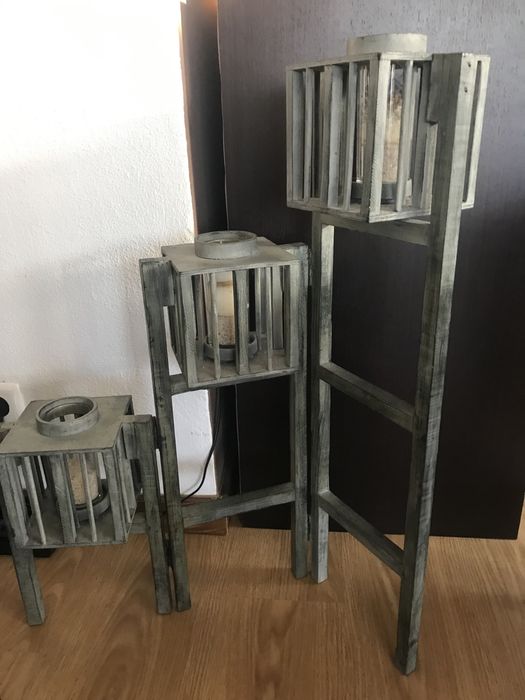 Porta velas em madeira em bom estado