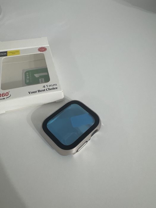 Srebrna obudowa etui na Apple watch seria 7-8-9 41mm