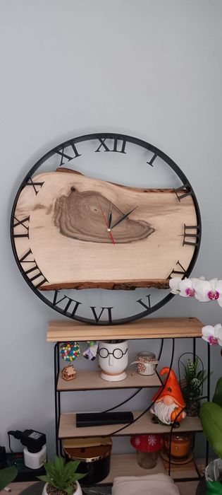 Drewniany Zegar Ścienny 60 cm – ręcznie robiony, personalizowany