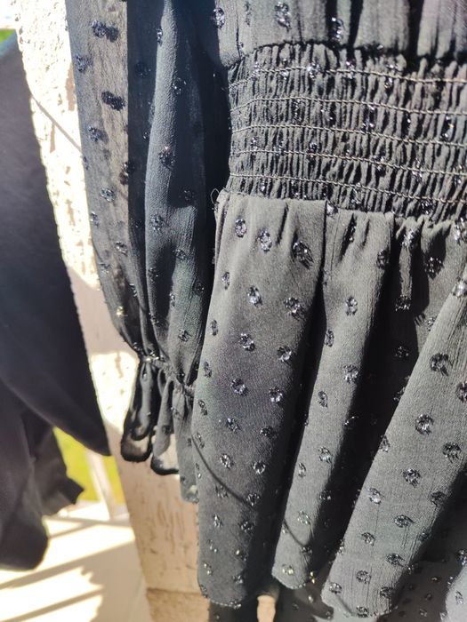 Sukienka czarna S z falbankami