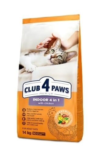 Сухий корм для котів Клуб 4 Лапи Індор 14кг