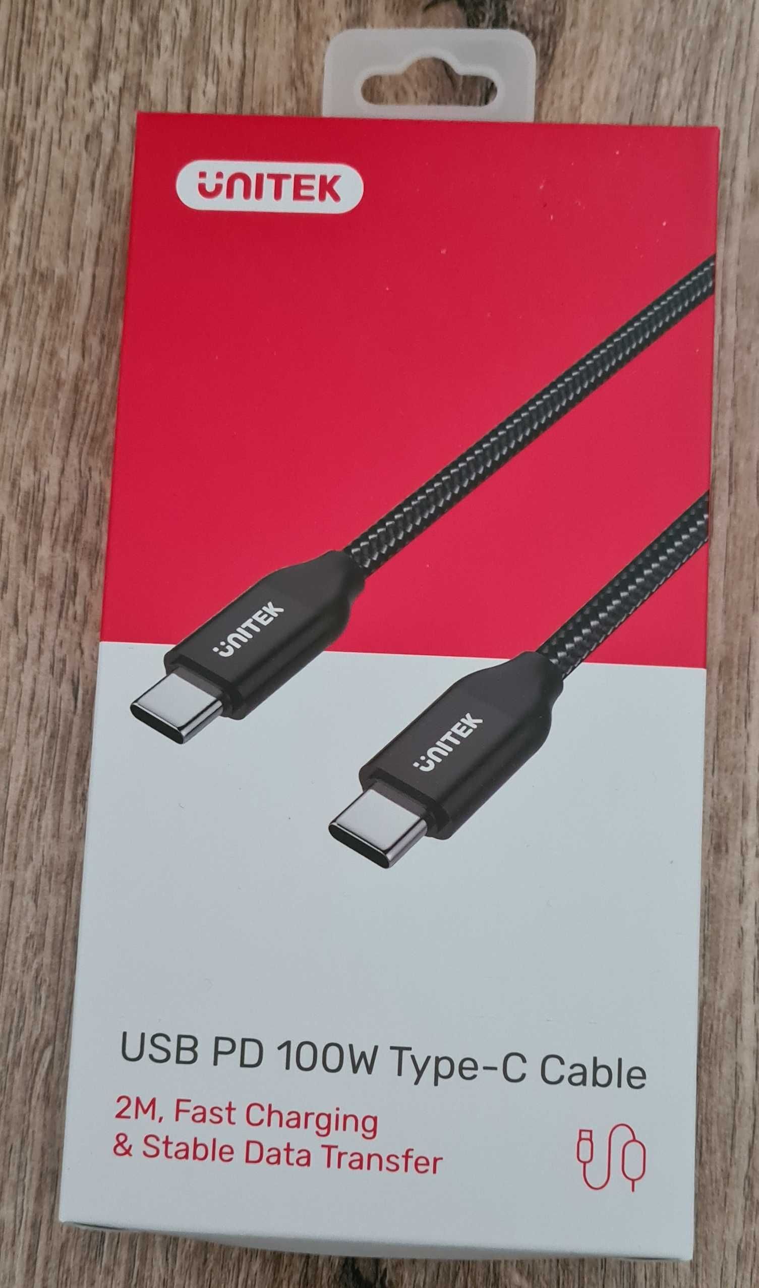 Unitek C14059BK przewód 2m USB TYP-C 100W