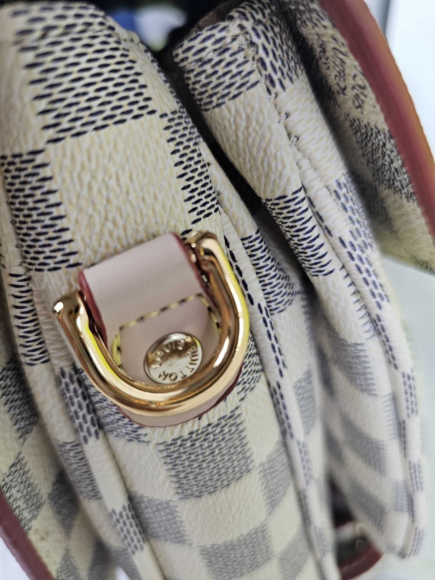 Torba Louis Vuitton metis skórzana biala logowana premium