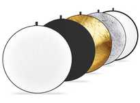 Refletor Difusor de luz de 80 cm, 5 em 1, dobrável com bolsa