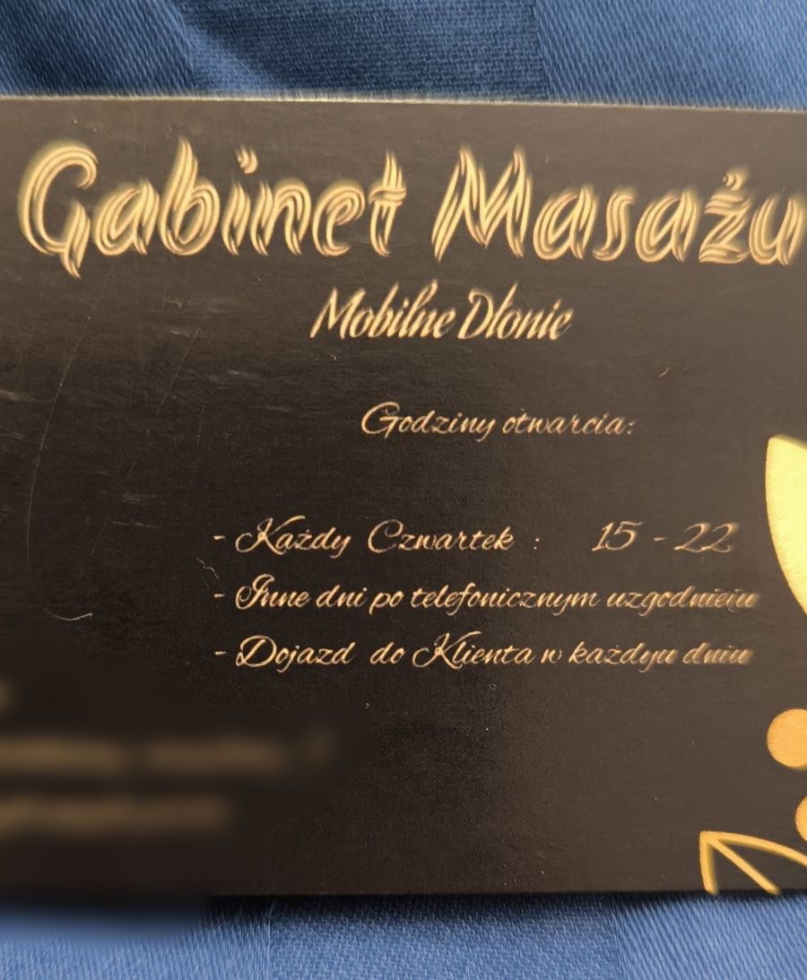 Masaż dla Ciebie, mobilnie bądź stacjonarnie w gabinecie :)