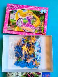 Puzzle Disney Princess 66 el. Roszponka + Castorlands 120 el - zestaw