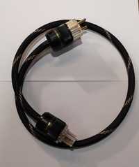Kabel zasilający audio Melodika 1.0 m. 3x2.5 mm.Wtyki Schuko pozłacane