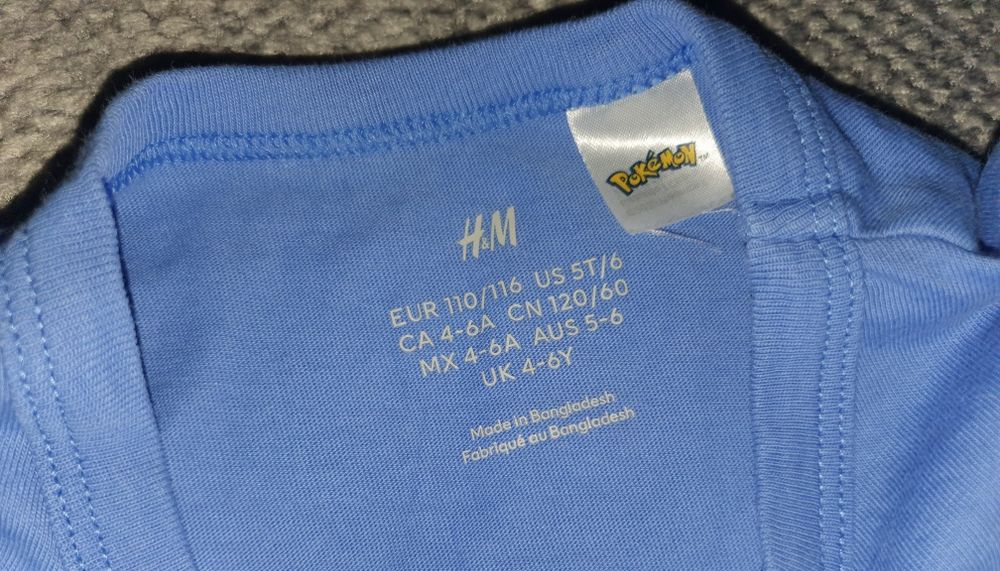 Bluzka Pokemon Pikachu H&M rozmiar 110/116