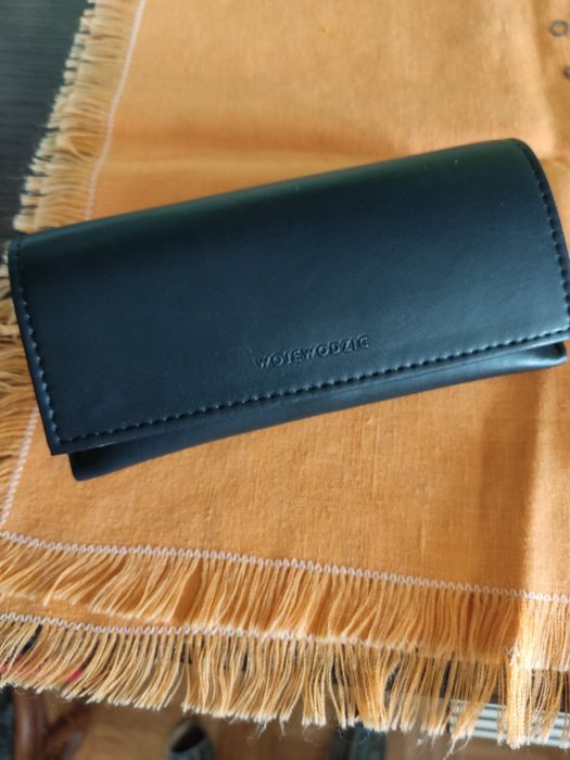 Etui skórzane Wojewodzic, nowe, czarne, eleganckie