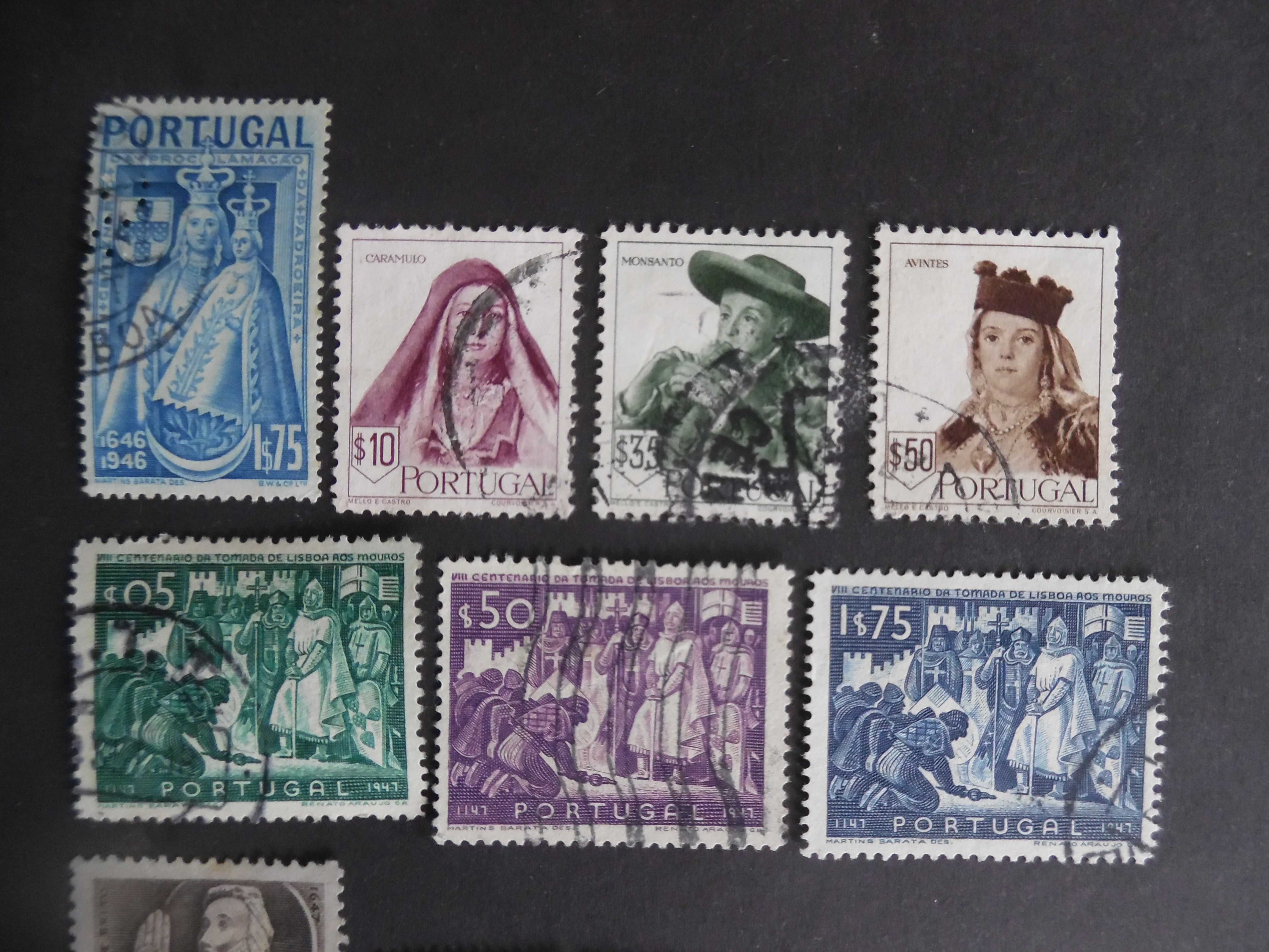Selos Portugal 1946/47/48- Coleções incompletas. Bons valores