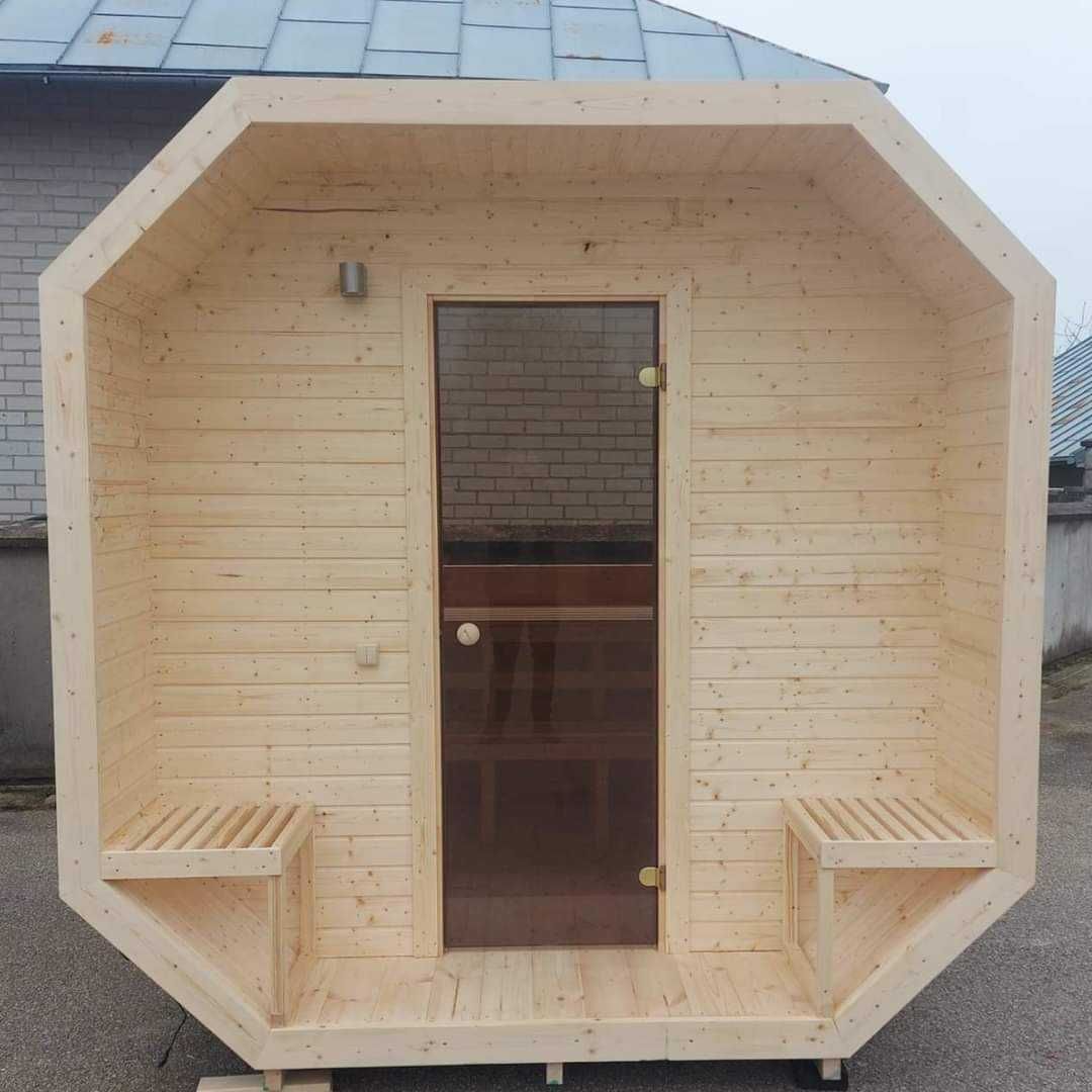Sauna ogrodowa ośmiokątna, kompletna, PROMOCJA / Raty 0%