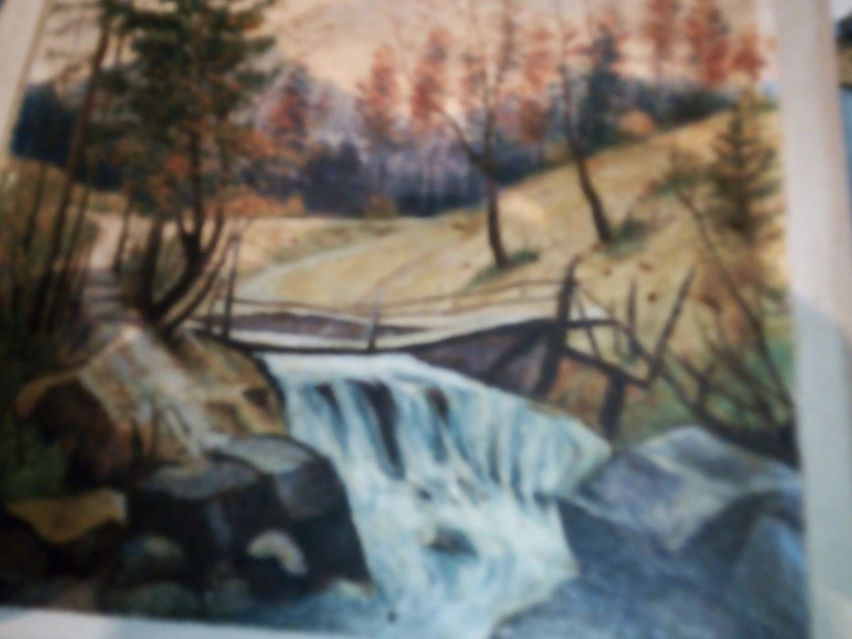 Картина пейзаж маслом, с рамой