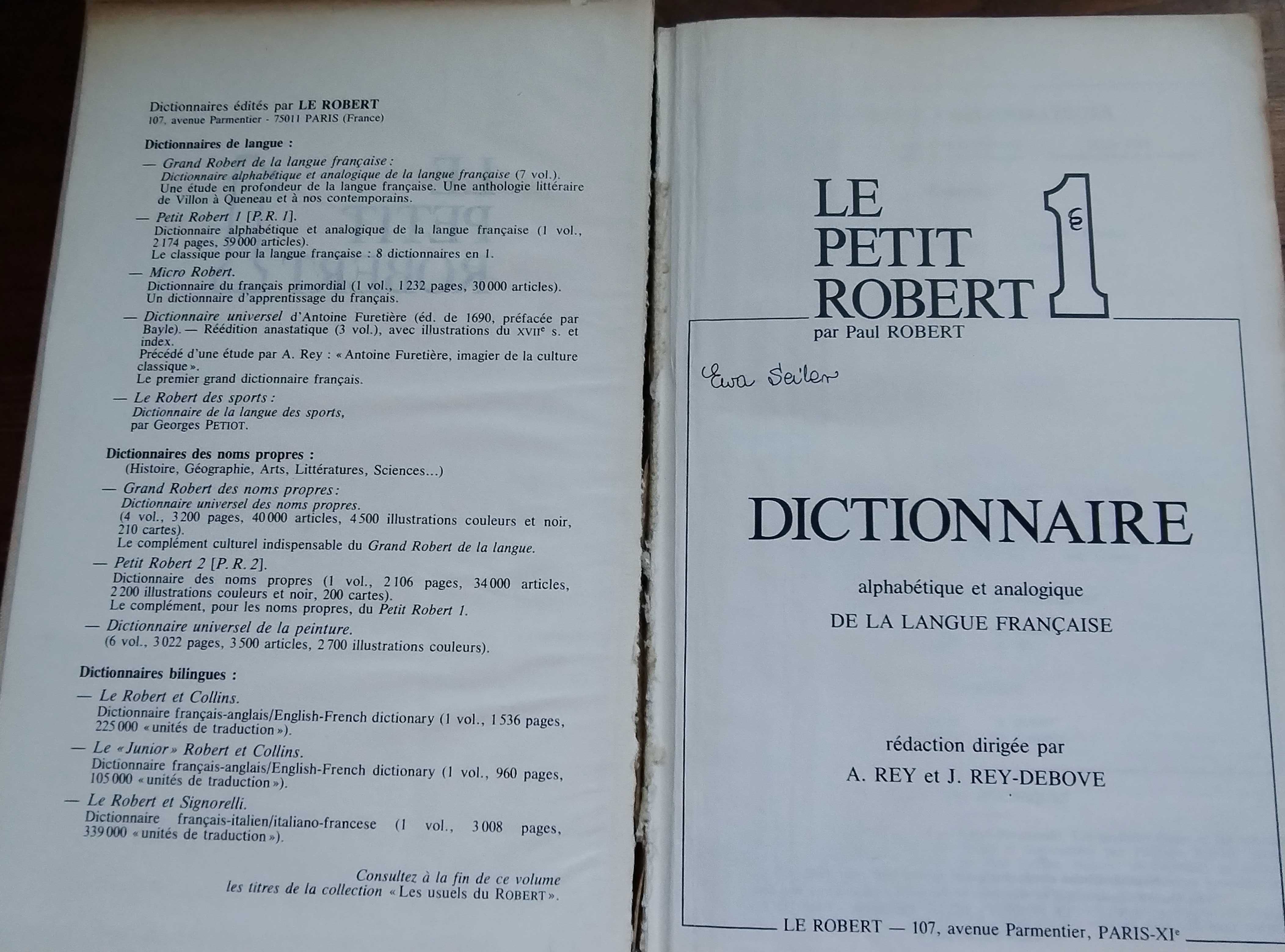 Le petit Robert 1 dictionnaire, Paris 1967, słownik francuski