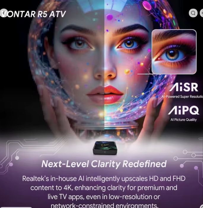 Смарт тв box VONTAR R5 ATV android 14 4/32 gb искусственный интеллект