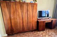 Komplet Vintage PRL Orzech lata 60 stan bdb