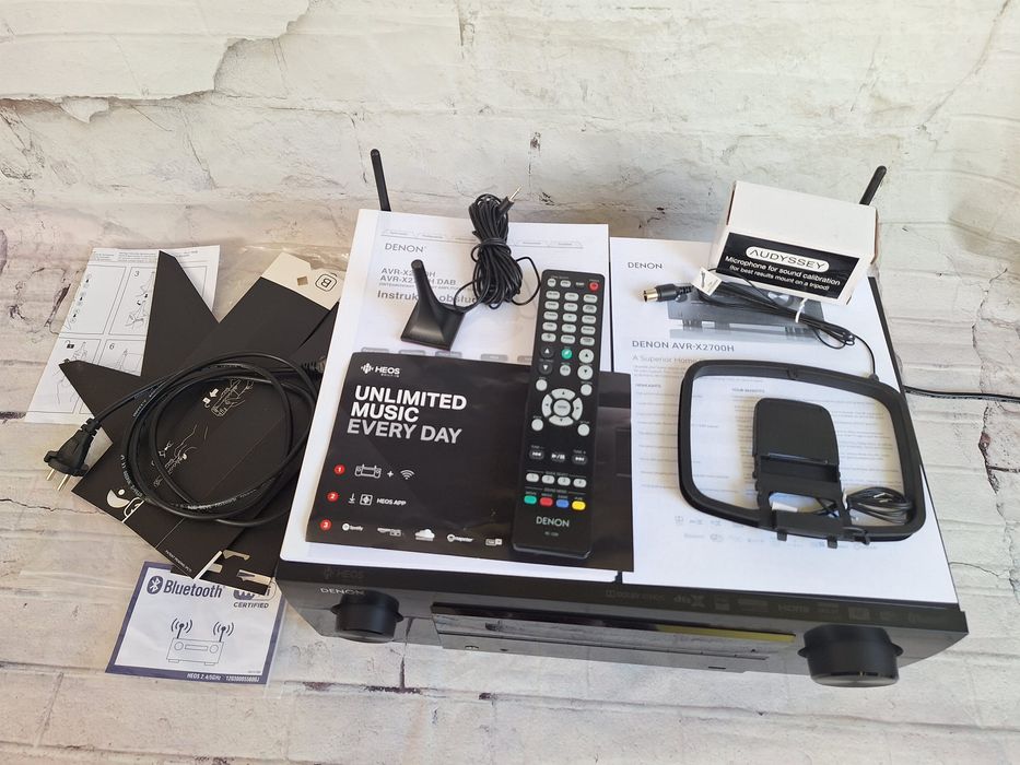 Mocny  Denon AVR-X2700H Wi-FI BT 8K HDR e-ARC Heos 7.2