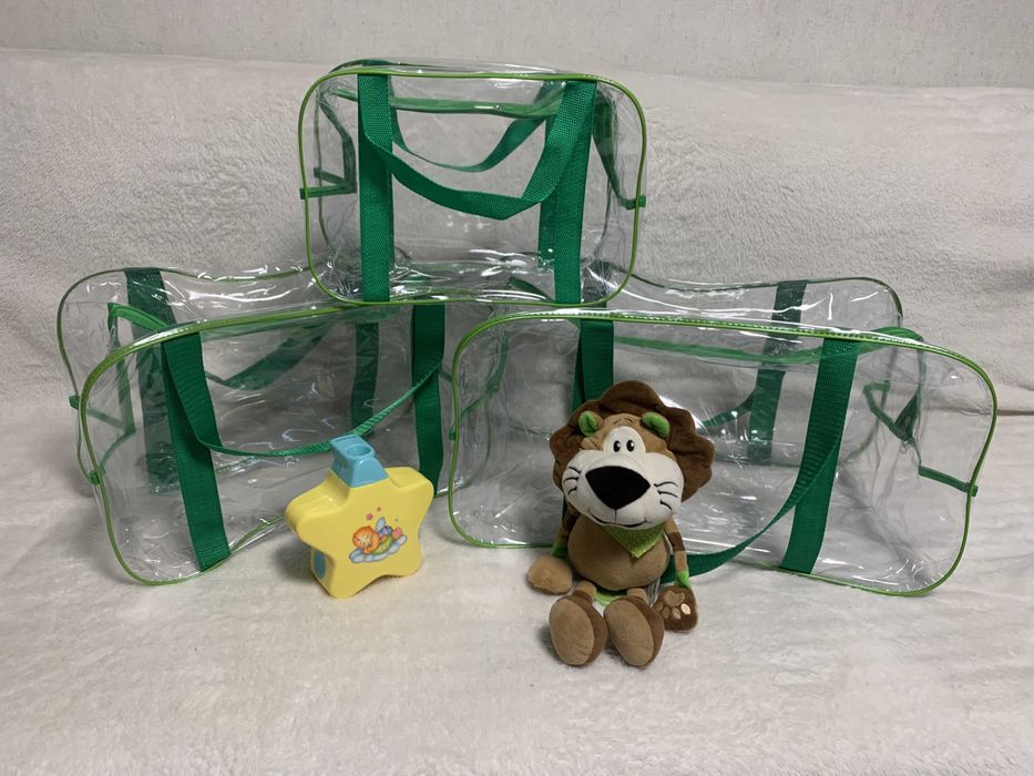 Акція 3 дні!!  Прозора сумка у пологовий будинок: набір 3шт S+M+L