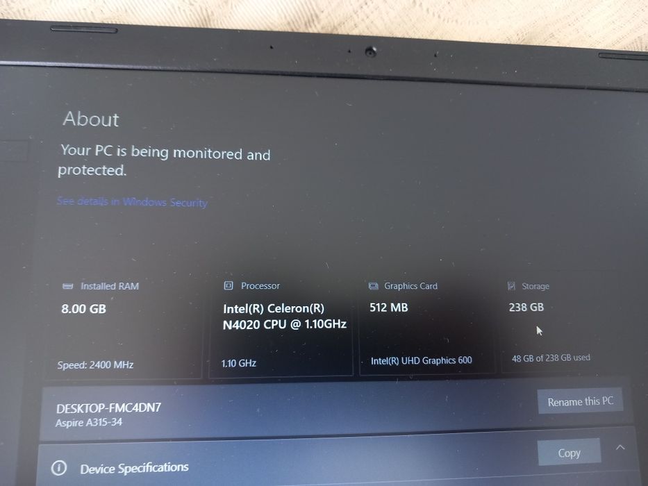 Acer Aspire 3 A315-34 | 8GB RAM | SSD 256GB | Mochila + Rato Wireless