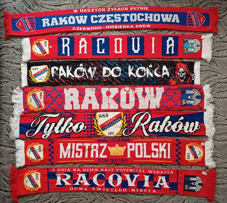 Szalik RKS Raków Częstochowa szaliki piłkarskie klubowe bdb stan 1921