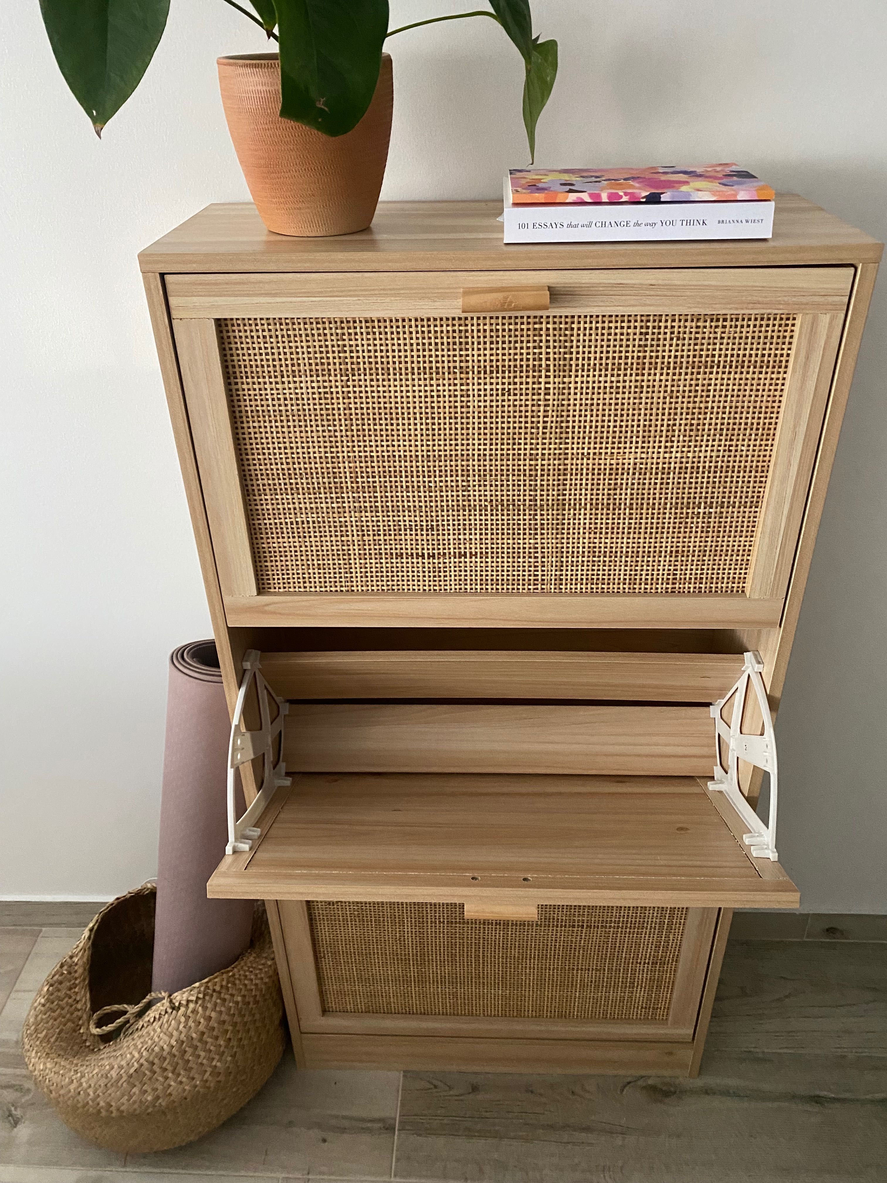 Sapateira boho com 3 portas castanho