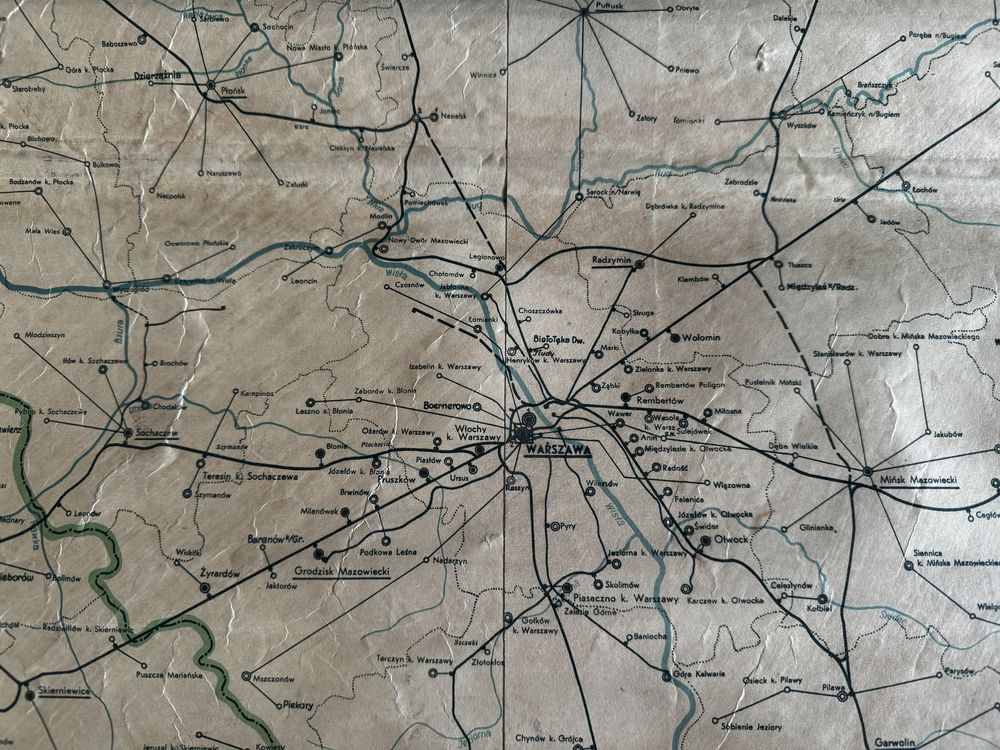 Ogromna Mapa pocztowa 1949 rok Polska prl