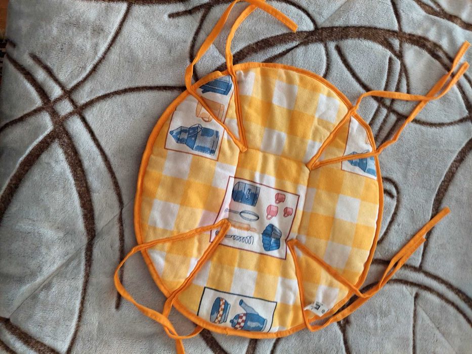 Têxteis de cozinha amarelo e azul