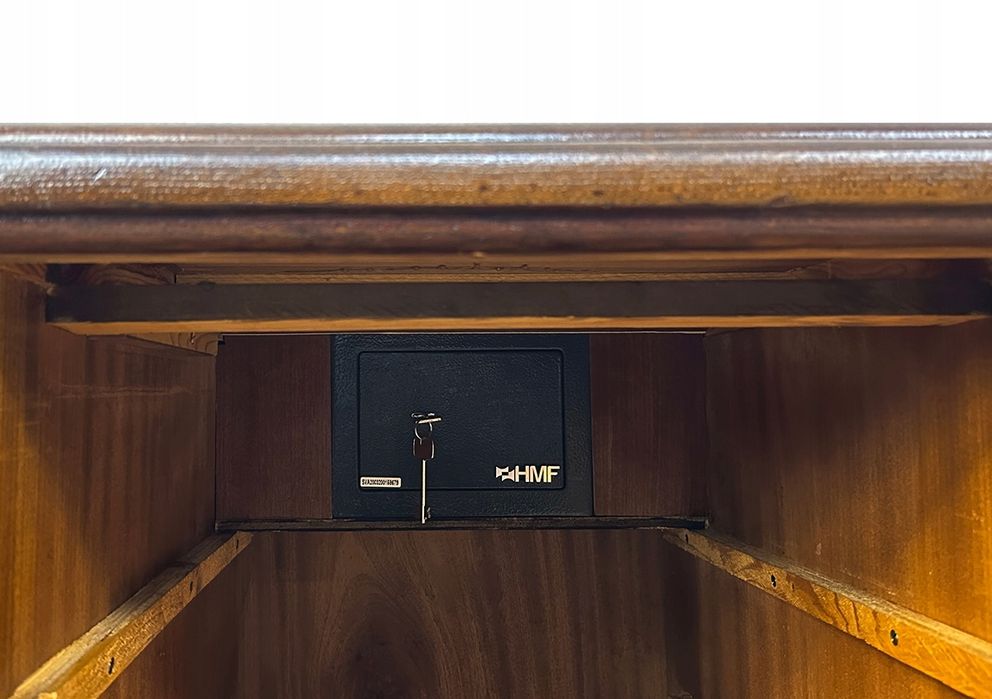 SEJF BIURKO z sejfem antyk UNIKAT rzeźbione anioły dwustronne GABINET.