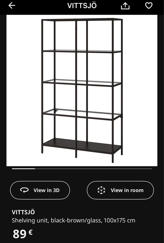 Estante VITTSJO ikea 1m