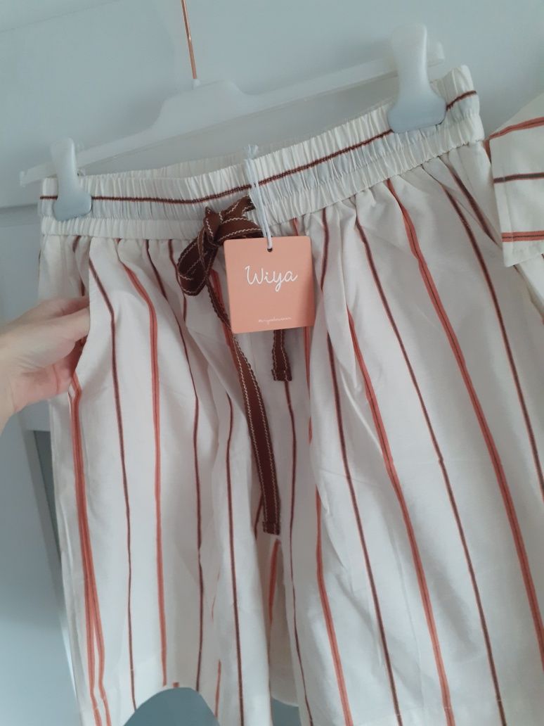 Bawelniany komplet letni bermudy koszula zestaw wiya rozm s/m/l