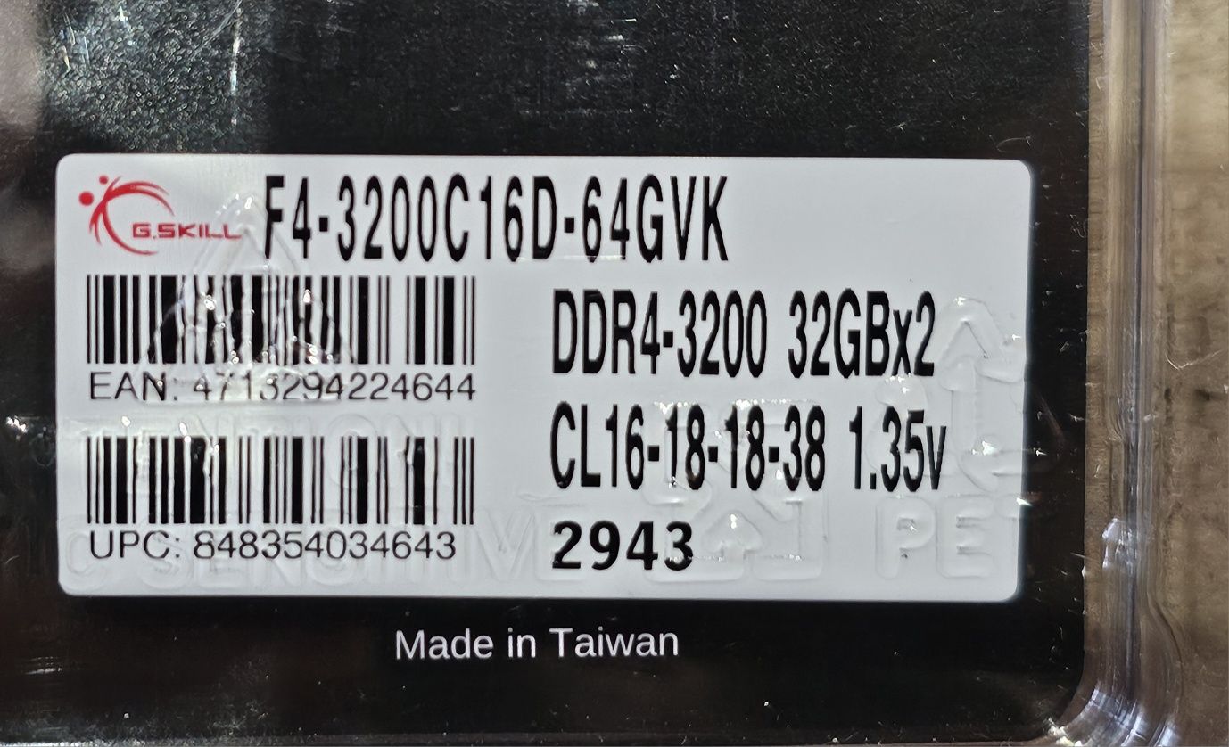 Оперативна пам'ять G.Skill 64 gb DDR4  CL16