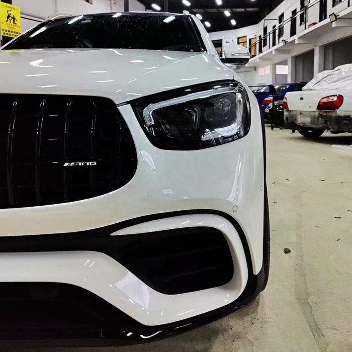 Рестайлинг GLC63 AMG 2022 на Mercedes GLC X253 2015+ Обвес бампер фары