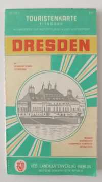 Drezno Dresden plan miasta 1980 stara mapa Niemcy NRD