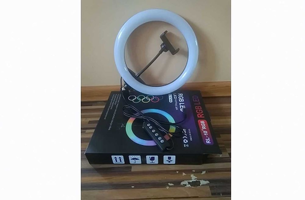 Кольцевая лампа 26 см RGB со штативом на 2 метра