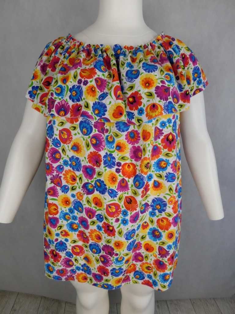 Bluzka hiszpanka folk łowicki  5XL - 62/64