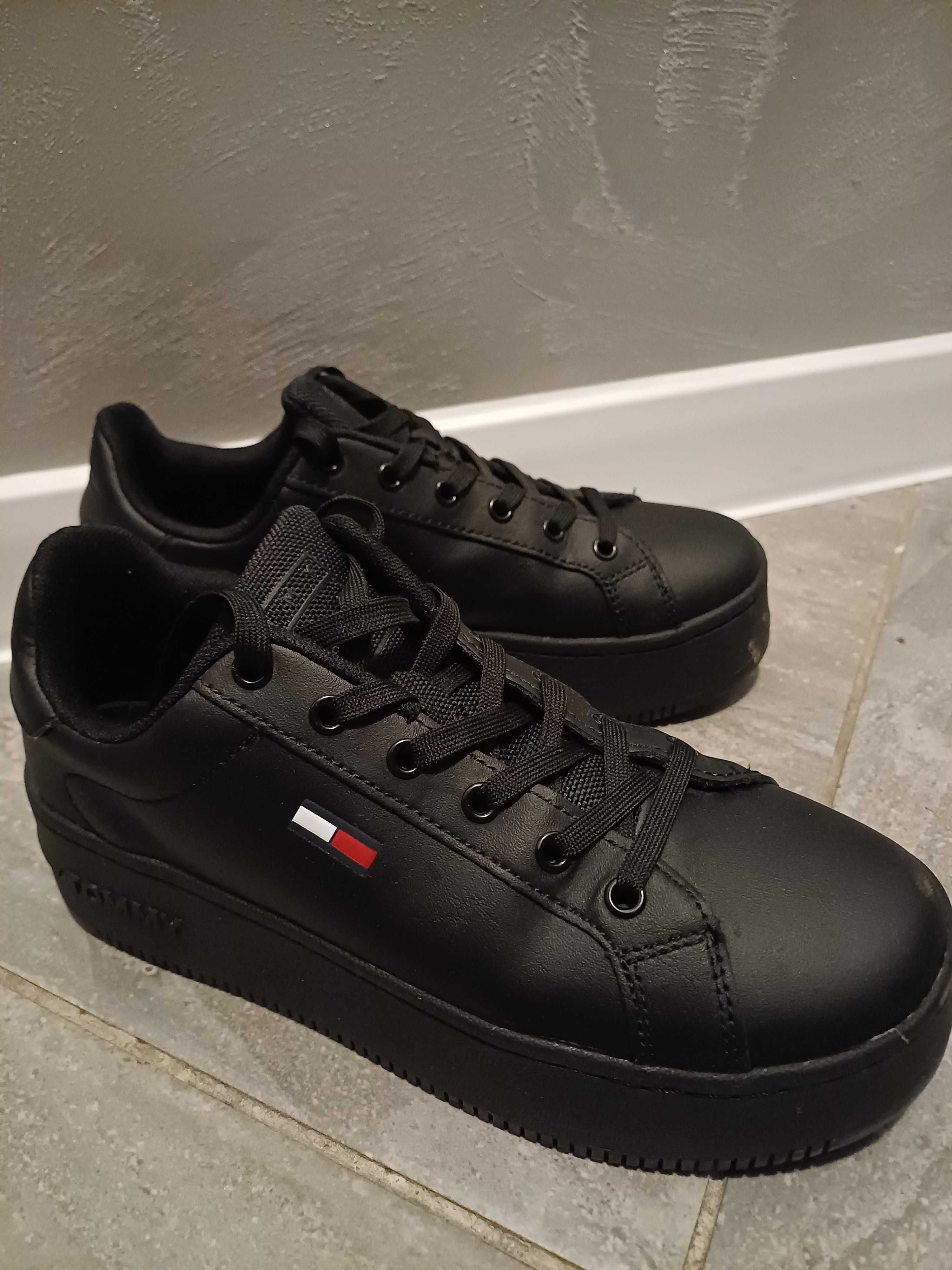 Sneakersy tommy hilfiger czarne 37 damskie