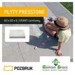 Płyta PRESSTONE 60x60 od Pozbruk- powierzchnia strukturalna i gładka!