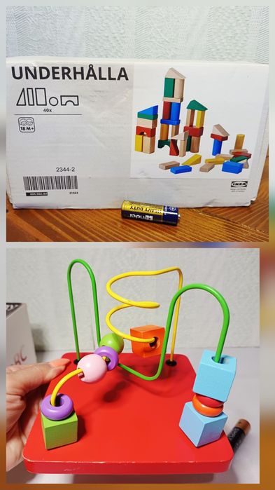 Вкладиші пазли дерев'яні кубики сортер іграшка Монтесорі