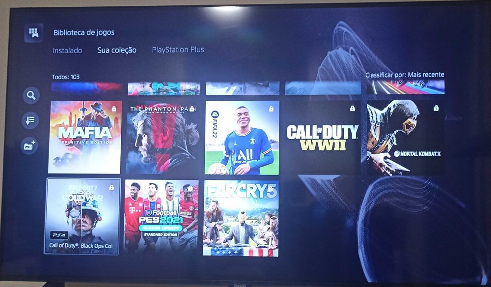 PS5 com 108 jogos