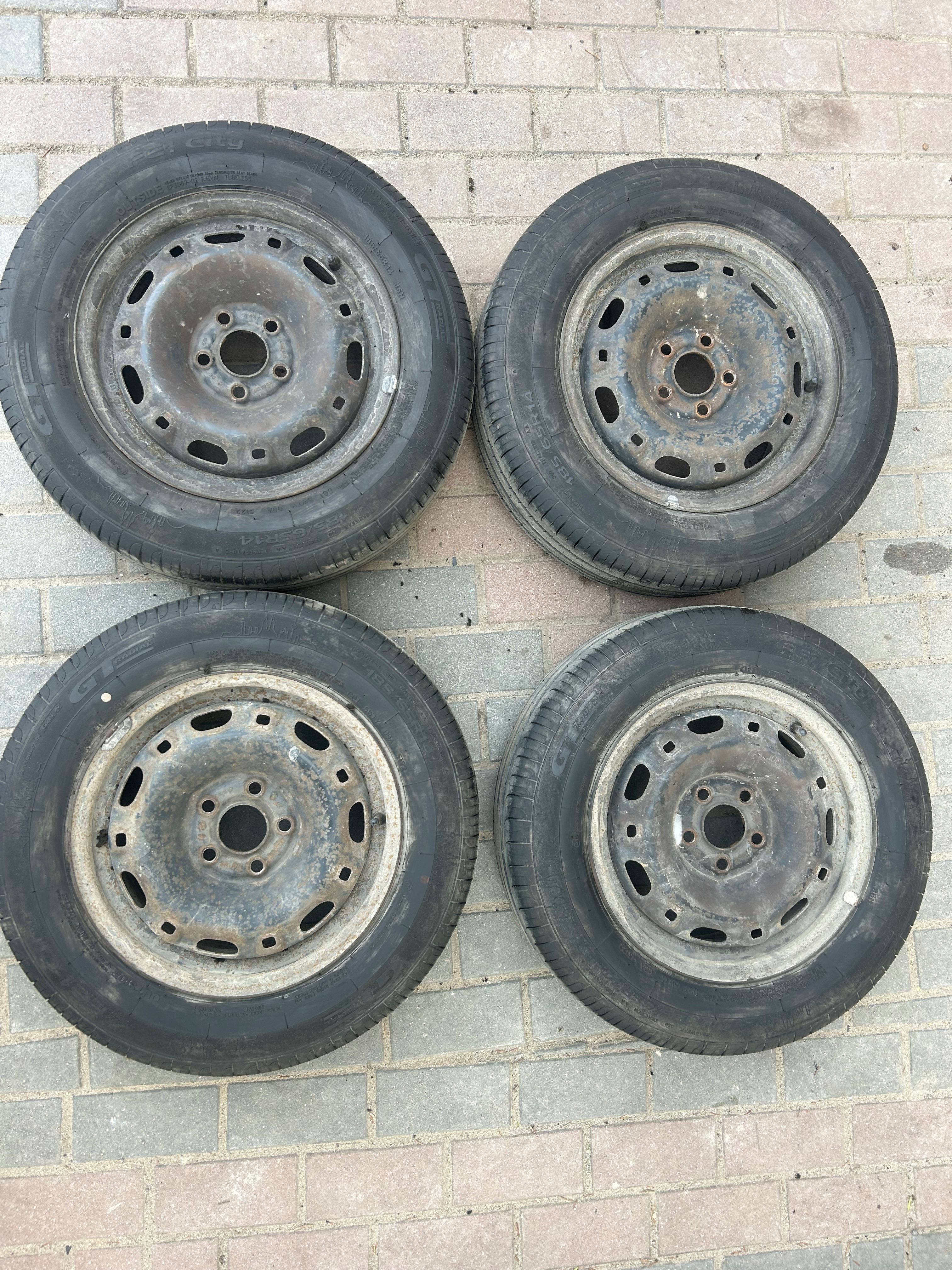 Koła Felgi stalowe 5x100 ET43 Opony letnie 185/65 R14 VW Seat Skoda