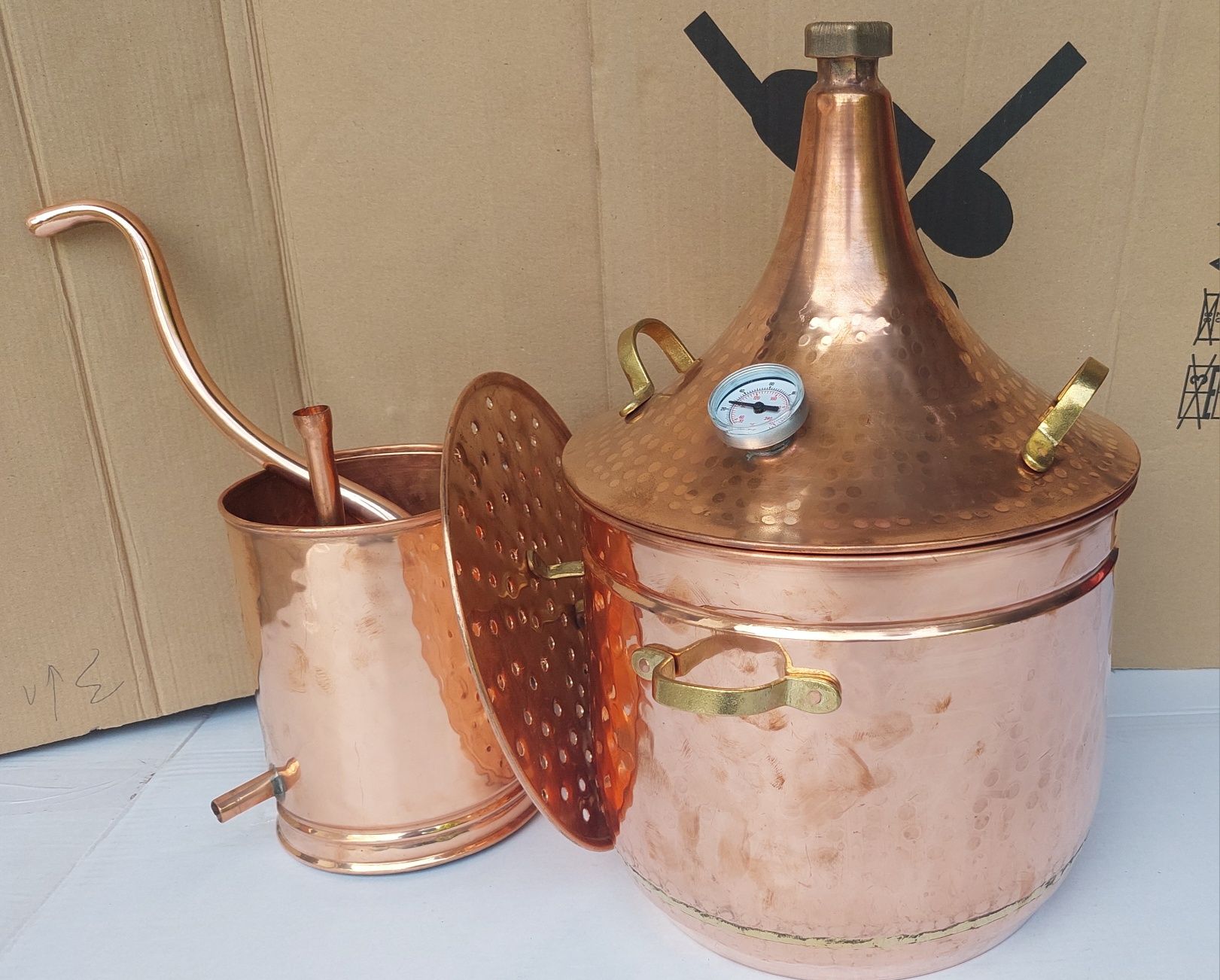 Alembik miedziany 10 l. destylator do olejków eterycznych, ziołowych