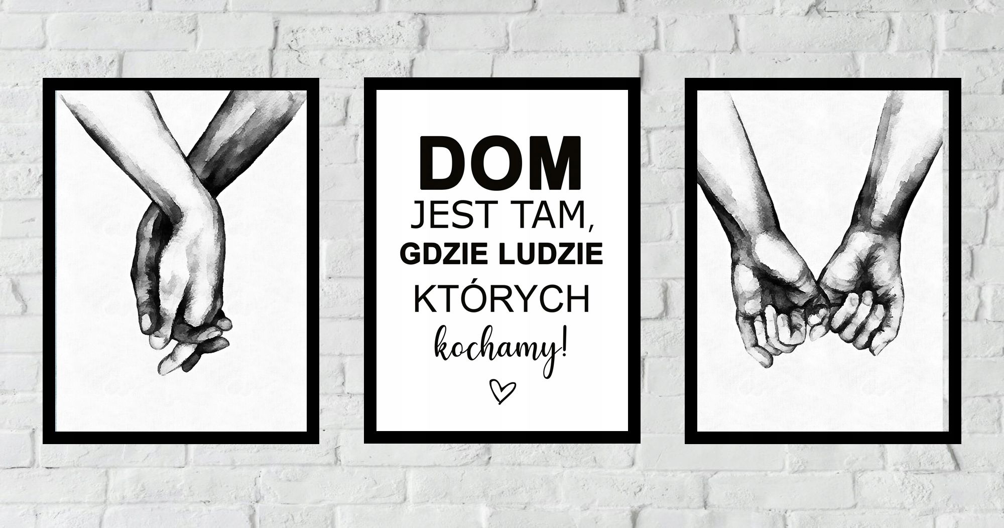 50x40 obrazy w ramie plakaty ramka  DŁONIE DOM LOVE