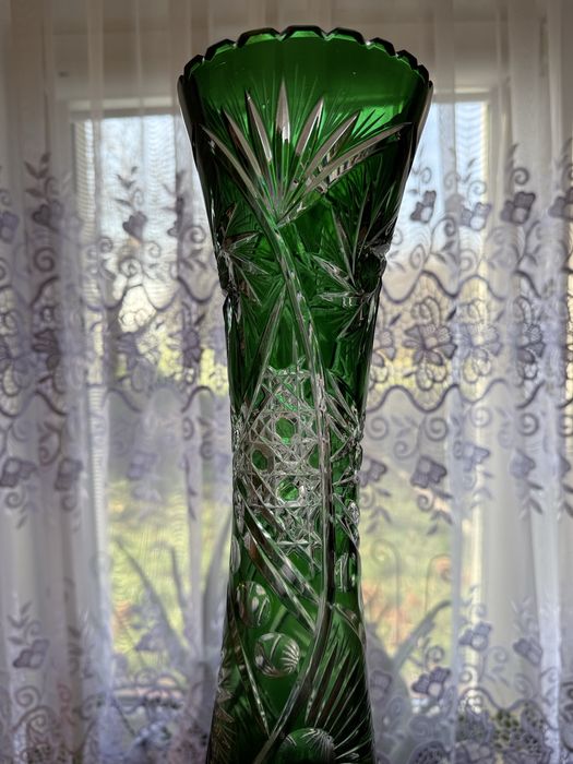 Kryształ wazon zielony