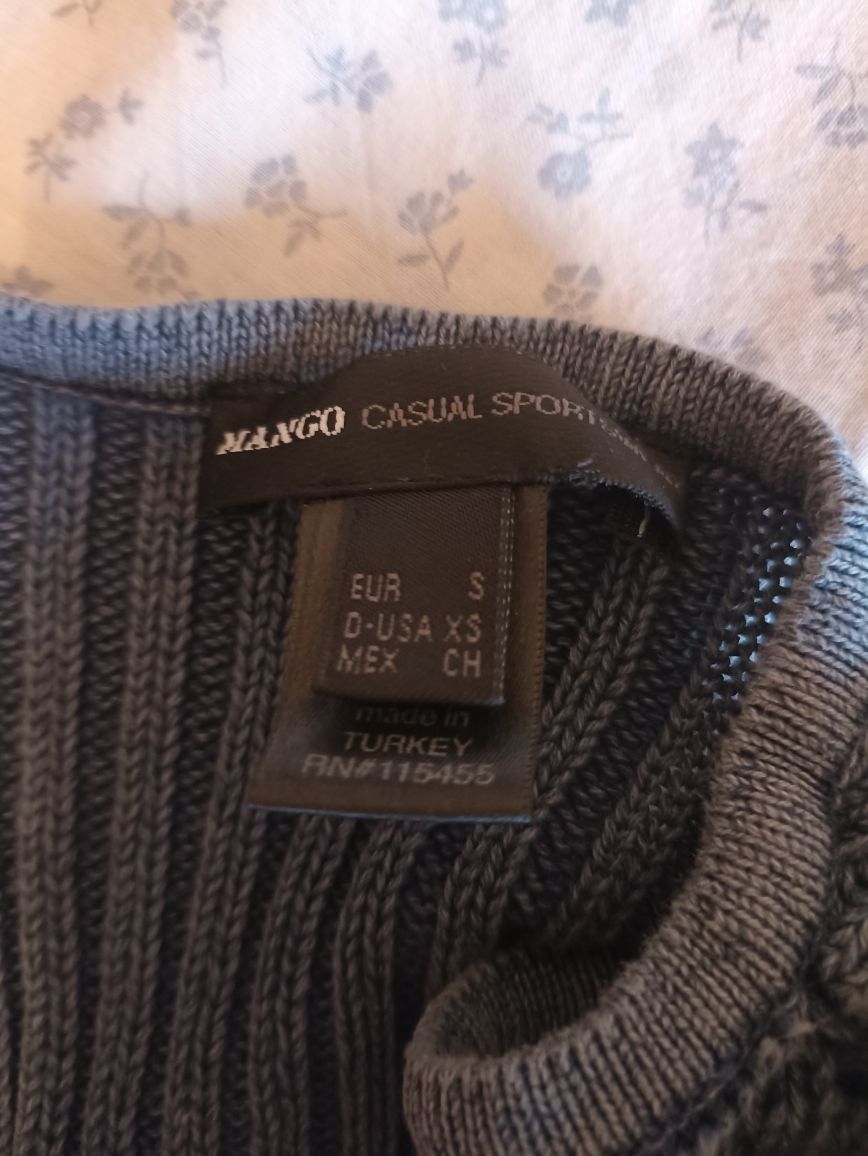 Vestido azul de linha da Mango