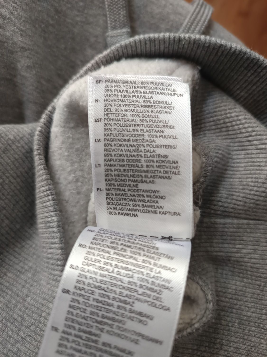 Bluza damska szara Reebok XS kangurka z kapturem